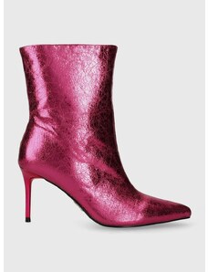 Členkové topánky Steve Madden Lyricals dámske, ružová farba, na vysokom podpätku, SM11002592
