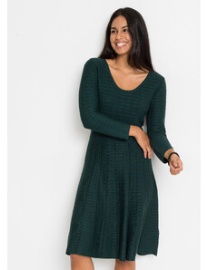 bonprix Pletené šaty s pásikovaným dizajnom, farba zelená, rozm. 32/34