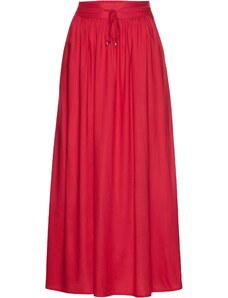 bonprix Maxi sukňa, viskózová, s konfortným pásom a šnúrkou na zaviazanie, farba červená, rozm. 50