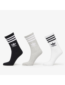 adidas Originals Pánske ponožky adidas Mid Cut Crew Socks 3-Pack White/ Medium Grey Heather/ Black