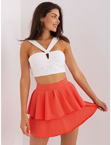 Fashionhunters Dark orange tracksuit skirt with frill