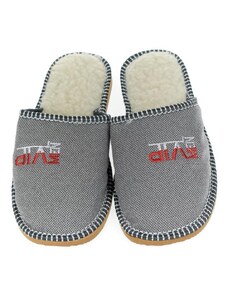 JOHN-C Pánske ľanové zateplené sivé papuče VIPMEN