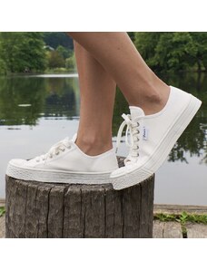 Vasky Kanvasky White - Pánske plátené tenisky / botasky biele