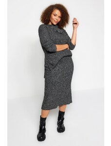 Trendyol Curve Anthracite Collar Detailed Slit Knitwear Bottom and Top Set