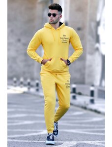 Madmext Printed Men's Yellow Tracksuits 4725