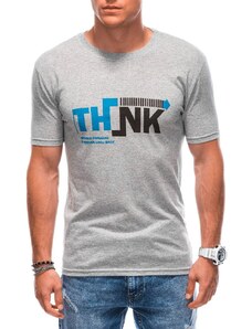 Buďchlap Trendy šedé tričko s nápisom Think S1898