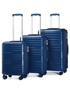 Set kufrov - British traveller, z polykarbonátu a TSA zámkom, modrá