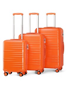 Set kufrov - British traveller, z polykarbonátu a TSA zámkom, oranžová