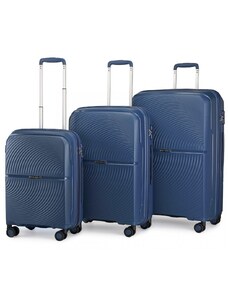 British traveller Set kufrov - Spinner z polykarbonátu a TSA zámkom, modrý