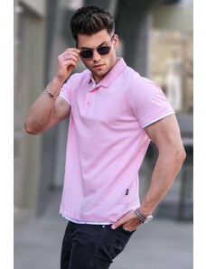 Madmext Basic Pink Polo Neck T-Shirt 5885