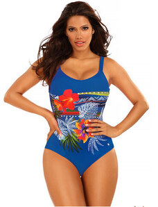 Dámske jednodielne plavky Bali 11 S926BL 11 2 modrá-kvety - Self