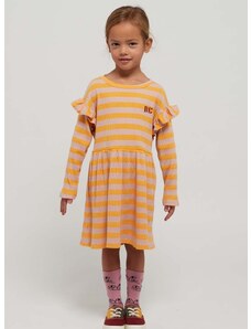 Dievčenské šaty Bobo Choses žltá farba, mini, áčkový strih