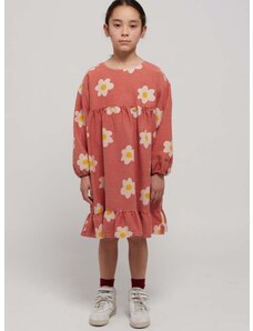 Dievčenské bavlnené šaty Bobo Choses ružová farba, mini, áčkový strih