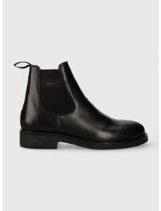 Kožené topánky chelsea Gant Prepdale pánske, čierna farba, 27641420.G00