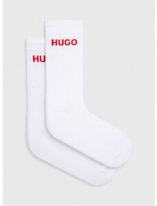 Ponožky HUGO 6-pak pánske, biela farba