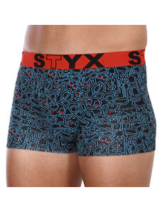 Pánske boxerky Styx art športová guma nadrozmer doodle (R1256) 4