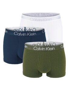 Calvin Klein - boxerky 3PACK modern structure dark olive and blue - limitovaná edícia