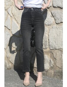 Madmext Black Slim Fit Women's Mom Jeans