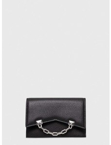 Kožená peňaženka Karl Lagerfeld dámsky, čierna farba