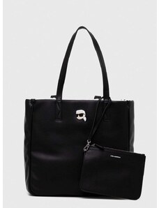 Obojstranná kabelka Karl Lagerfeld čierna farba