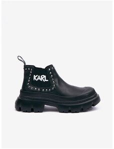 Black Leather Ankle Boots KARL LAGERFELD Trekka Max - Ladies