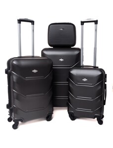 Rogal Čierna sada 4 luxusných ľahkých kufrov "Luxury" - veľ. S, M, L, XL