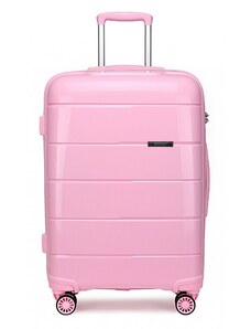 Konofactory Ružový prémiový plastový kufor s TSA zámkom "Solid" - veľ. M, L