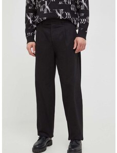 Nohavice Calvin Klein Jeans pánske, čierna farba, rovné