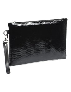 Capone Outfitters Patent Leather Snake Patterned Paris Women's Clutch Bag