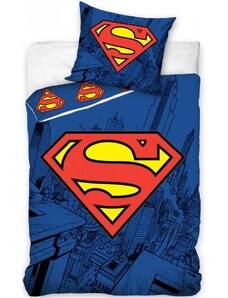 Carbotex Bavlnené posteľné obliečky Superman - 100% bavlna Renforcé - 70 x 90 cm + 140 x 200 cm