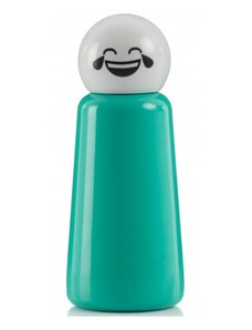 Nerezová termo fľaša do školy LUND LONDON Mini 300 ml - Turquoise & White Laugh