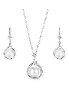 GRACE Silver Jewellery Souprava šperků se sladkovodní perlou Fiorteli, stříbro 925/1000