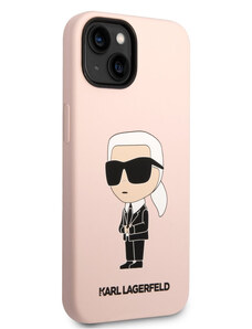 Apple iPhone 14 Plus Karl Lagerfeld Liquid Silicone Ikonik NFT-Hülle pink KLHCP14MSNIKBCP