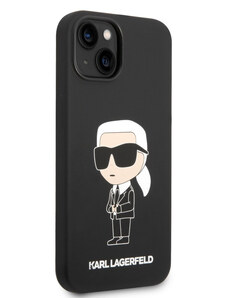 Apple iPhone 14 Plus Karl Lagerfeld Liquid Silicone Ikonik NFT-Hülle schwarz KLHCP14MSNIKBCK
