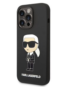 Apple iPhone 14 Pro Max Karl Lagerfeld Liquid Silicone Ikonik NFT-Hülle schwarz KLHCP14XSNIKBCK