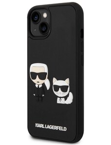 Apple iPhone 14 Plus Karl Lagerfeld und Choupette 3D-Fall schwarz KLHCP14M3DRKCK