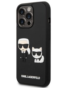 Apple iPhone 14 Pro Max Karl Lagerfeld and Choupette 3D puzdro čierna KLHCP14X3DRKCK