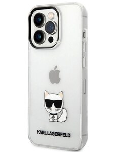 Apple iPhone 14 Pro Max Etui mit Karl Lagerfeld Choupette-Logo transparent KLHCP14XCTTR
