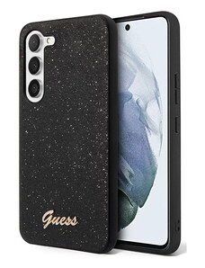 Samsung Galaxy S23 Guess PC/TPU Glitter Flakes Metal Logo-Hülle schwarz GUHCS23SHGGSHK