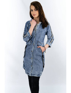 Re-Dress Svetlo modrá voľná dámska džínsová bunda / prikrývka cez oblečenie (C101)