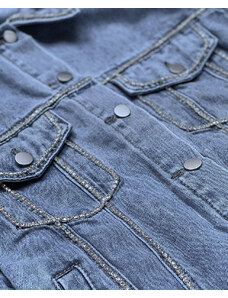 BELCCI Svetlo modrá dámska džínsová denim bunda so zirkónmi (T2861)