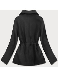 ROSSE LINE Krátky čierny voľný dámsky kabát (2727)