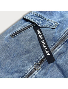 P.O.P. SEVEN Svetlomodrá voľná dámska džínsová bunda/prehoz cez oblečenie (POP7030-K)