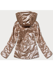 S'WEST Svetlo hnedá dámska obojstranná bunda s kapucňou (B9793-46)