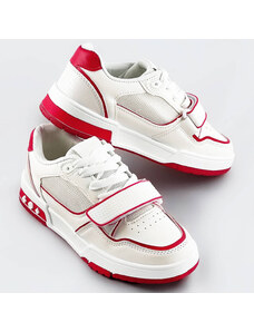 Mix Feel Bielo-červené dámske dvojfarebné tenisky "adidasky" (AD-585)