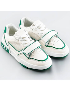 Mix Feel Bielo-zelené dámske dvojfarebné tenisky "adidasky" (AD-585)