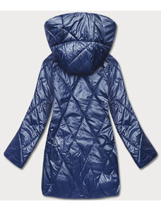 S'WEST Modrá dámska bunda s ozdobnou kapucňou (B8126-72)