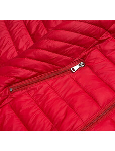 S'WEST Červená prešívaná dámska bunda s kapucňou (B0124-4)