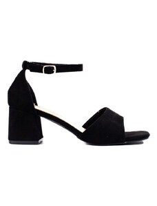 W. POTOCKI Originálne čierne dámske sandále na širokom podpätku