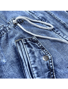 P.O.P. SEVEN Voľná dámska džínsová bunda vo svetlo modrej denimovej farbe (POP7120-K)
